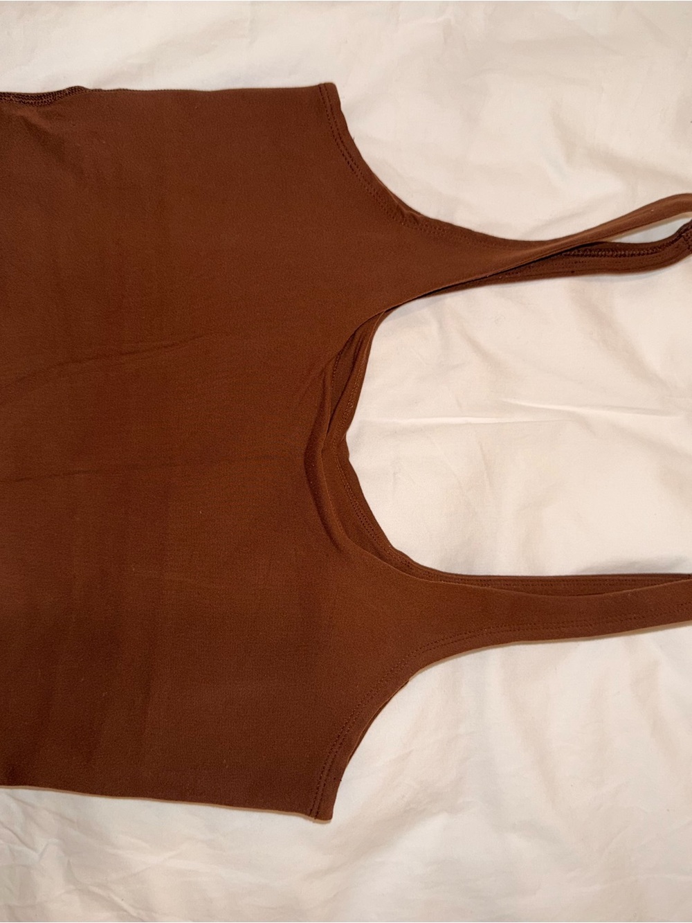 TNA Rust Brown Ribbed Crop Tank - Picture 3 of 5
